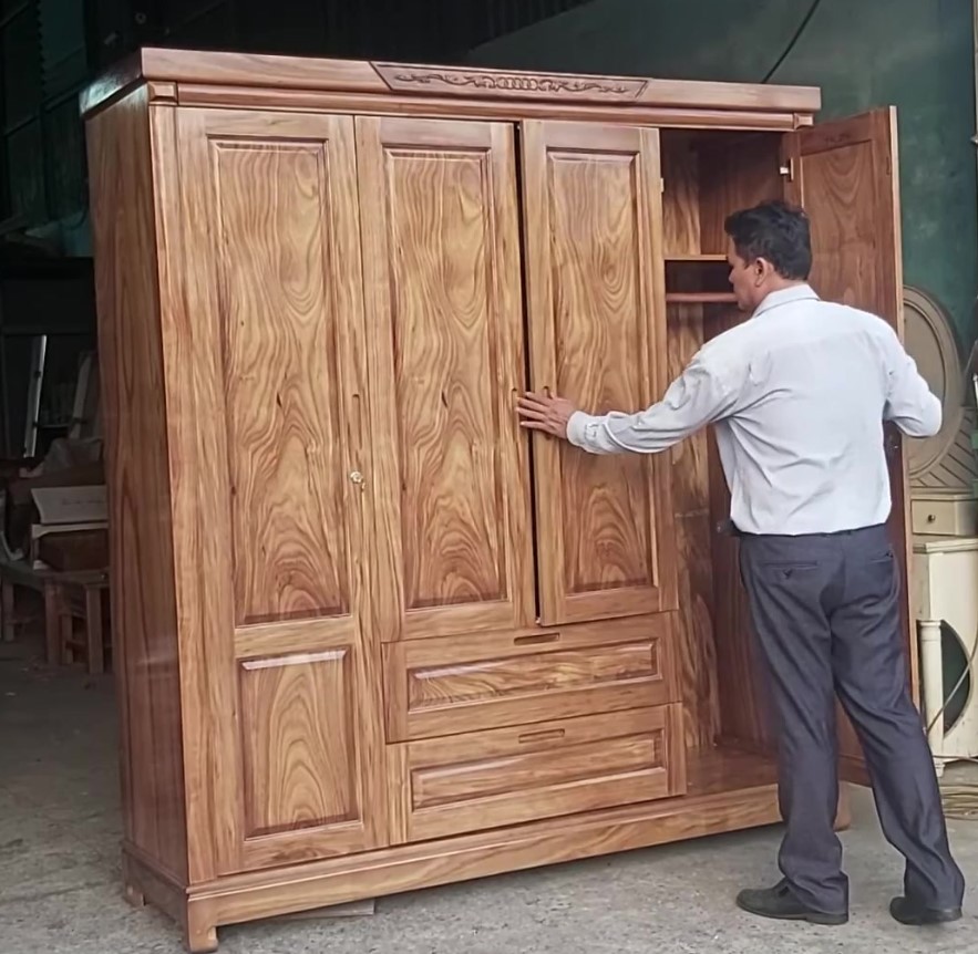 Tủ quần áo gỗ cao cấp quận 1 chi tiết mộng ghép
