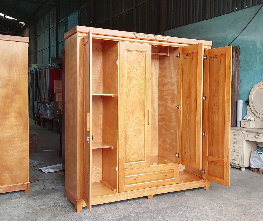 Mẫu tủ quần áo gỗ óc chó hiện đại sang trọng