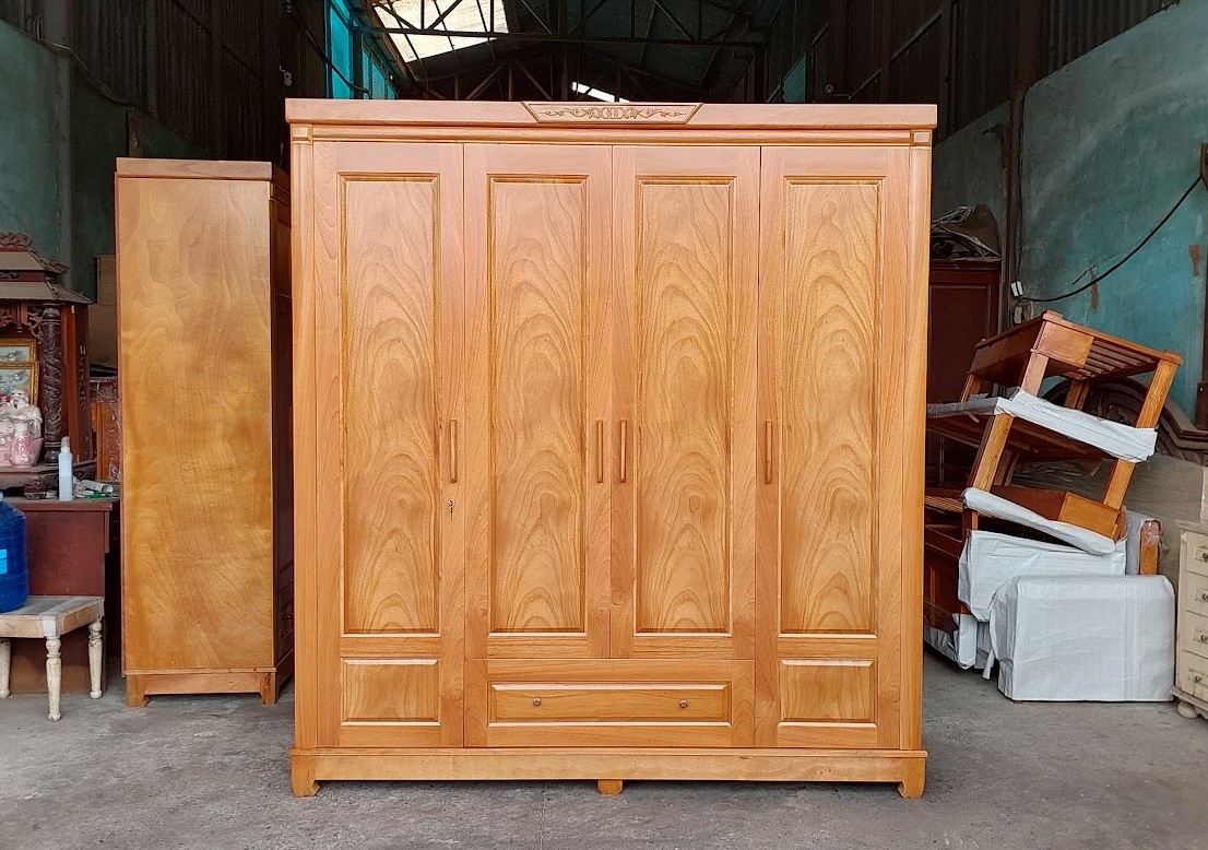 Mẫu tủ quần áo gỗ óc chó hiện đại sang trọng