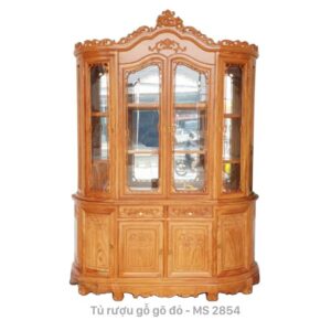 Tủ rượu gỗ gõ đỏ 1m8 MS 2853