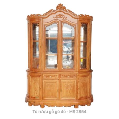 Tủ rượu gỗ gõ đỏ 1m8 MS 2853