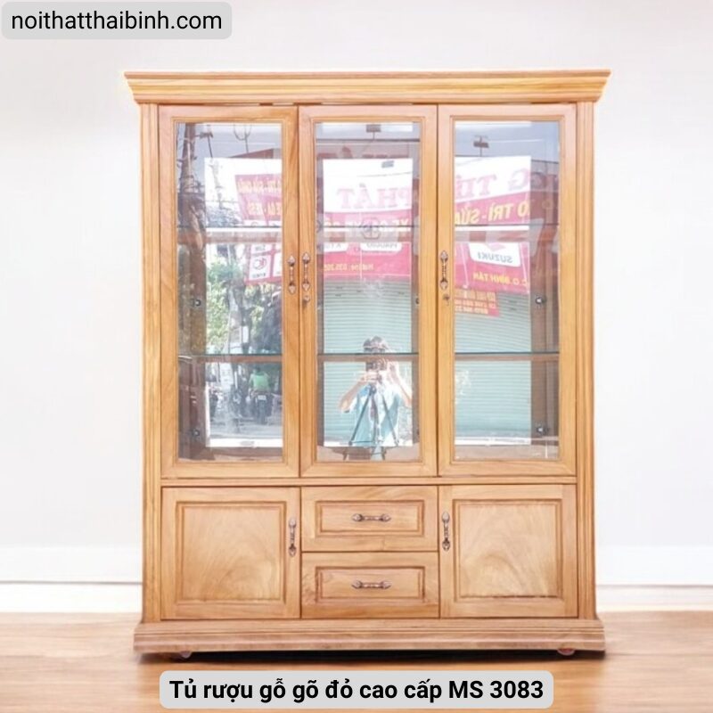 Tủ rượu gỗ gõ đỏ cao cấp MS 3083 4 Tủ rượu gỗ gõ đỏ cao cấp MS 3083 - Ảnh 4