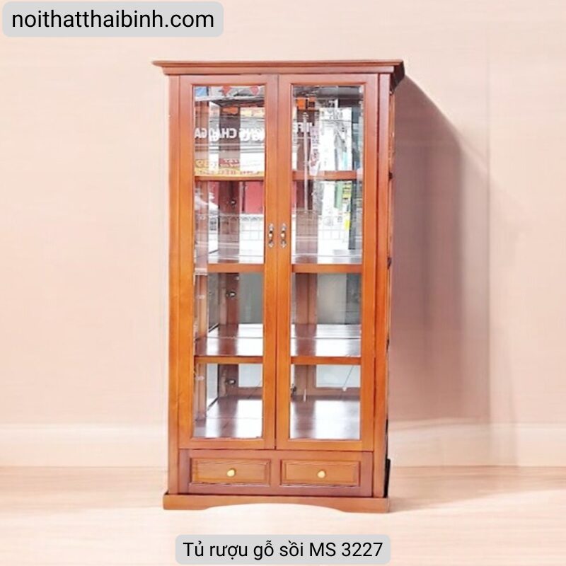 Tủ rượu gỗ sồi MS 3227 1 Tủ rượu gỗ sồi MS 3227