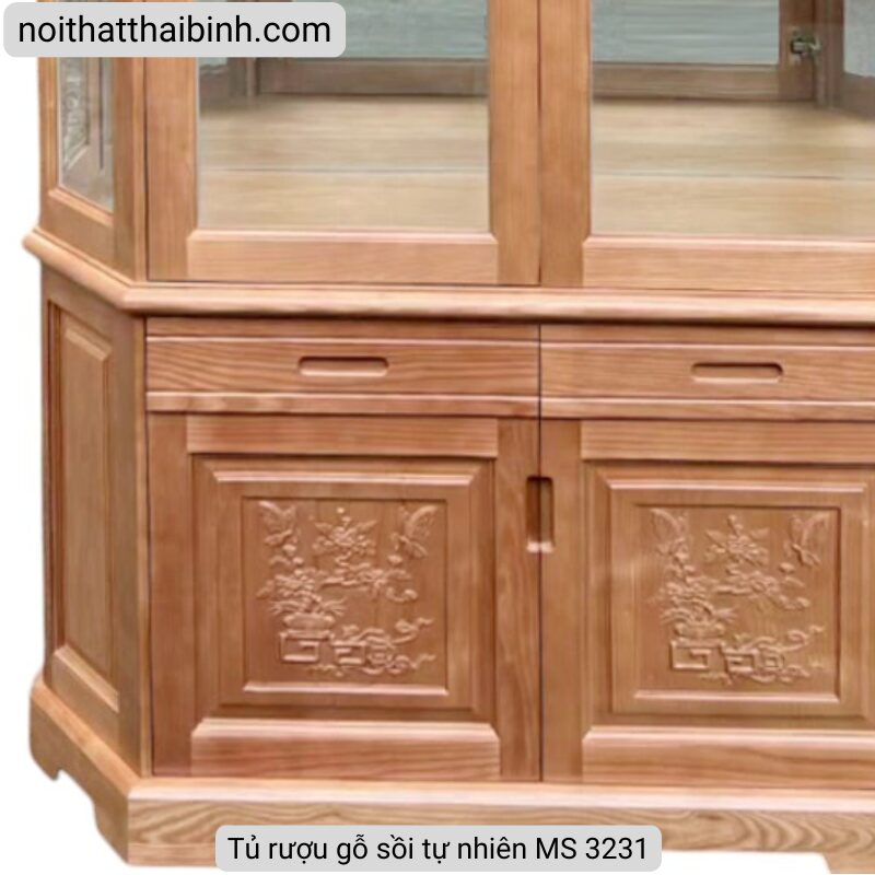 Tủ rượu gỗ sồi tự nhiên cao cấp MS 3231 4 Tủ rượu gỗ sồi tự nhiên cao cấp MS 3231 - Ảnh 4