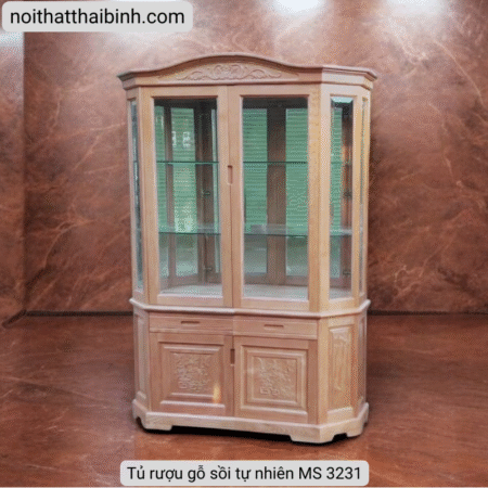 Tủ rượu gỗ sồi tự nhiên cao cấp MS 3231 10 Tủ rượu gỗ sồi tự nhiên cao cấp MS 3231