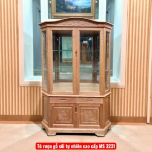 Tủ rượu gỗ sồi tự nhiên đẹp cho phòng khách