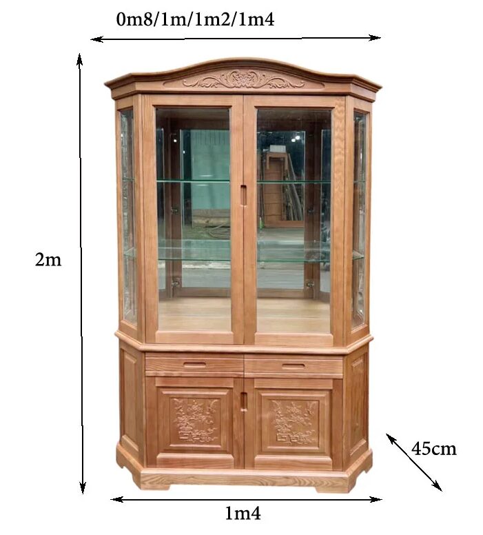 Tủ rượu gỗ sồi tự nhiên cao cấp MS 3231 16 Tủ rượu gỗ sồi tự nhiên đẹp cho phòng khách