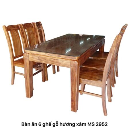 Bàn ăn 6 ghế gỗ hương xám MS 2952