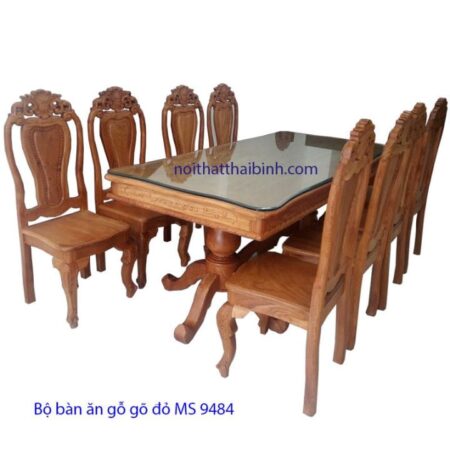 Bộ bàn ăn gỗ gõ đỏ MS 9484 Giá bộ = 39.000.000 đ giảm còn = 34.000.000 đ