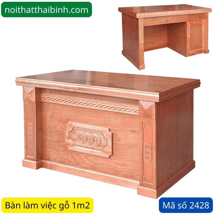 Bàn làm việc gỗ 1m2 MS 2428 | GIAO HỎA TỐC TPHCM 1 Bàn làm việc gỗ 1m2 MS 2428 | GIAO HỎA TỐC TPHCM