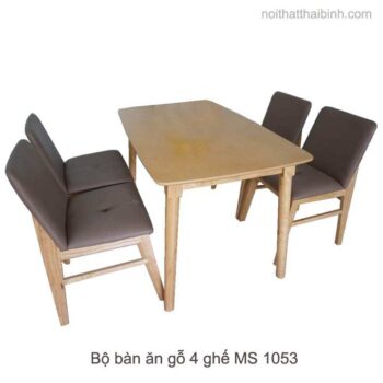 Bộ bàn ăn gỗ 4 ghế nệm MS 1053 Giá bán = 7.500.000đ giảm còn = 6.500.000đ