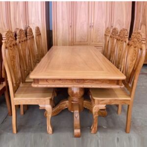 Bộ bàn ăn gỗ gõ đỏ 8 ghế MS 2910