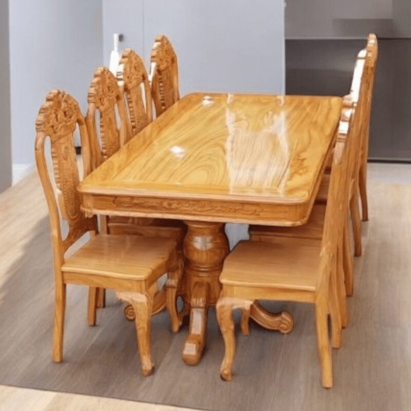 Bộ bàn ăn gỗ gõ đỏ 8 ghế MS 2698 1 Bộ bàn ăn gỗ gõ đỏ 8 ghế MS 2698