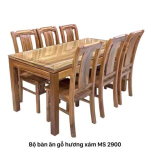 Bộ bàn ăn gỗ hương xám 6 ghế MS 2900