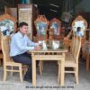 Bộ bàn ăn gỗ sồi tự nhiên MS 3098 - Hình ảnh 2
