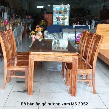 Bàn ăn 6 ghế gỗ hương xám MS 2952