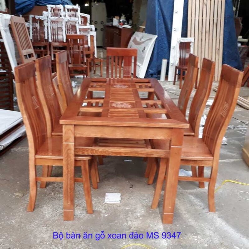 Bộ bàn ăn gỗ xoan MS 9347 Giá bộ = 9.500.000