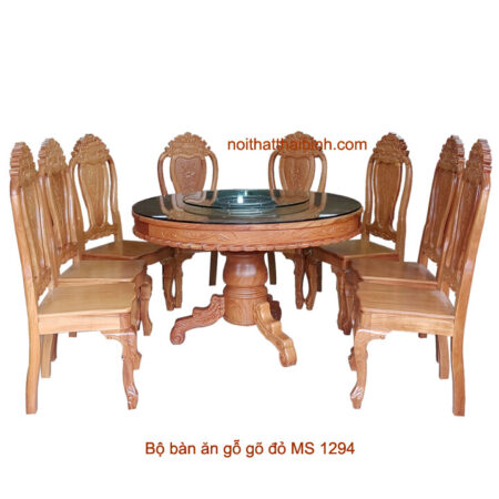 Bộ bàn tròn 8 ghế gỗ gõ đỏ MS 1294 Giá bán = 41.000.000đ giảm còn = 37.000.000đ