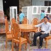 Bộ bàn ăn gỗ gõ đỏ tự nhiên MS 9685 - Hình ảnh 3
