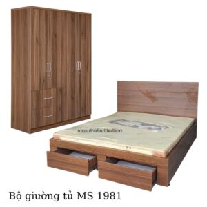 Bộ giường ngủ tủ quần áo MS 1981