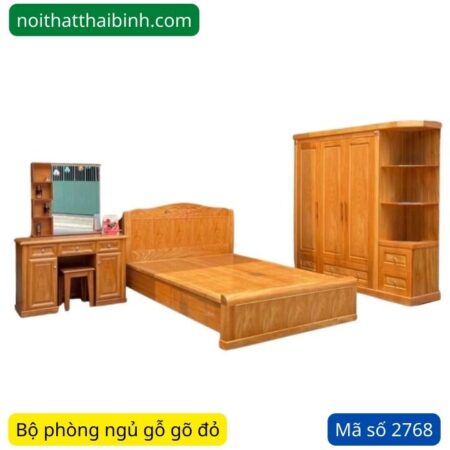 Bộ phòng ngủ gỗ gõ đỏ hiện đại MS 2768
