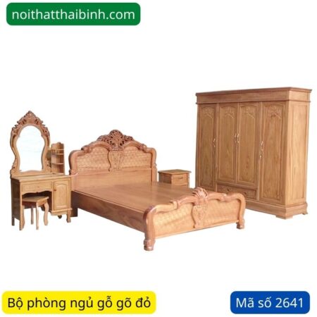 Bộ phòng ngủ gỗ gõ đỏ MS 2641