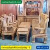 Bộ salon gỗ gõ đỏ tay 12 MS 2819