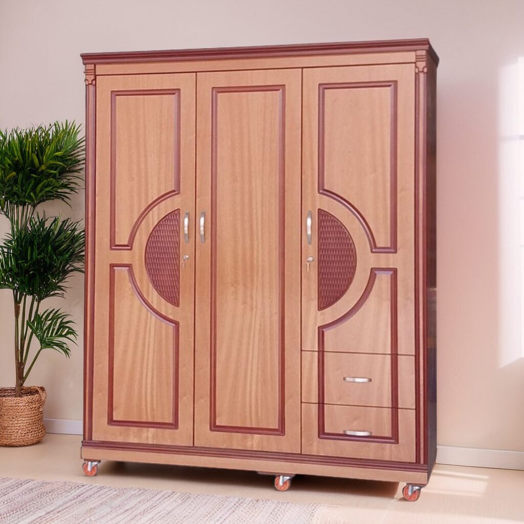 Tủ quần áo gỗ MDF vân gỗ tự nhiên MS 3169 1 Tủ quần áo gỗ MDF vân gỗ tự nhiên MS 3169