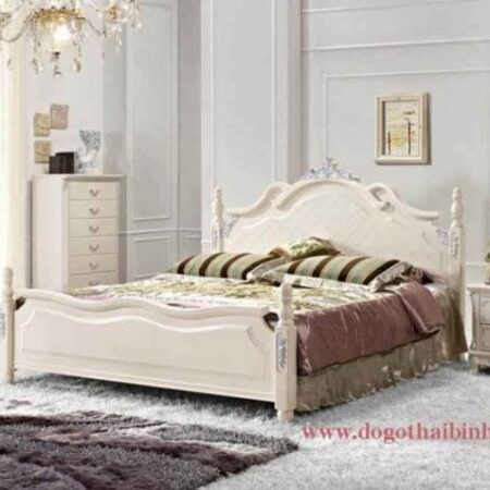 Giường trắng MS 4111 Giá : 1m6 x 2m0 = 6.000.000         1m8 x 2m0 = 6.600.000