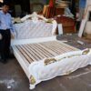 Giường ngủ cao cấp dát vàng MS 9125  Giá 1m6 = 16.000.000 - Hình ảnh 4