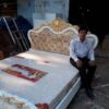 Giường ngủ cao cấp dát vàng MS 9219 Giá 1m8 = 22.000.000 giảm giá 10% còn = 19.800.000 - Hình ảnh 8