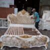 Giường cao cấp hoa văn dát vàng MS 9251 Giá 1m6 = 21.000.000 - Hình ảnh 6