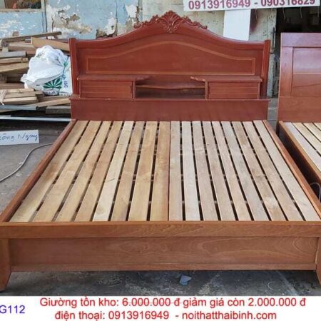 Giường ngủ tồn kho G112 Giá bán = 6.000.000 đ giảm còn = 2.000.000 đ