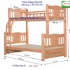 Giường tầng gỗ tự nhiên MS 4032 Giá 1m2 = 15.500.000