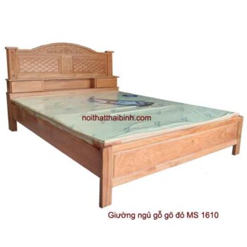 Giường gỗ gõ đỏ đẹp MS 1610 Giá bán= 13,000,000đ giảm còn= 11,000,000đ