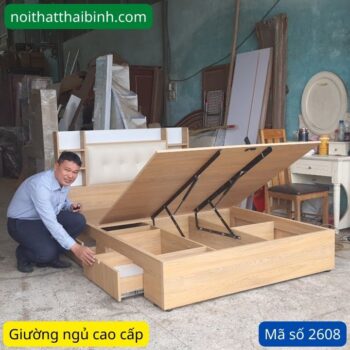 Giường ngủ vạt nâng cao MS 2608 10 Giường ngủ vạt nâng cao MS 2608