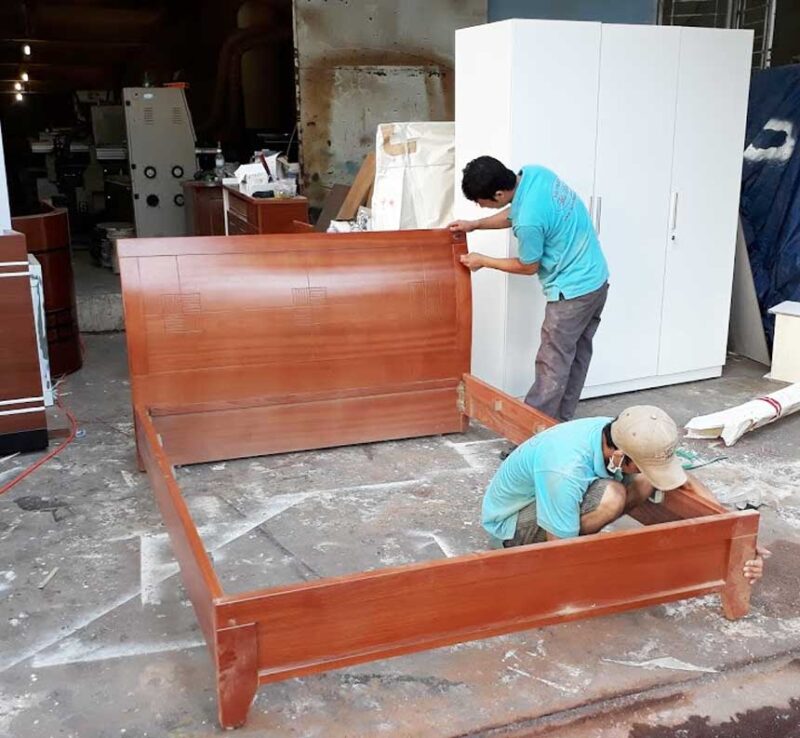 Giường ngủ vân gỗ xoan MS 9267 Giá 1m6 = 4.500.000 - Ảnh 3