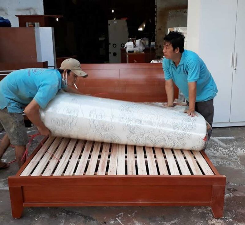 Giường ngủ vân gỗ xoan MS 9267 Giá 1m6 = 4.500.000 - Ảnh 5