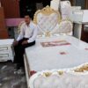 Giường ngủ dát vàng sang trọng MS 9240 Giá 2m0 = 28.000.000 - Hình ảnh 7
