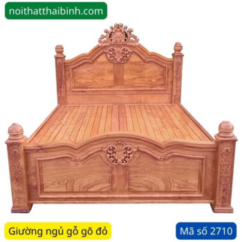 Giường gỗ gõ đỏ cao cấp MS 2710