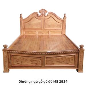 Giường ngủ gỗ gỏ đỏ tự nhiên cao cấp MS 2924