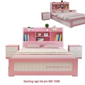 Giường ngủ trẻ em màu hồng MS 1056 Giá bán = 6.500.000 đ