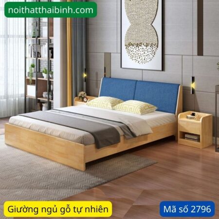 Giường ngủ gỗ tự nhiên hiện đại MS 2796