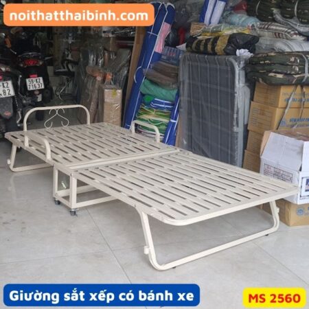 Giường sắt xếp có bánh xe MS 2560 | GIAO HỎA TỐC TPHCM