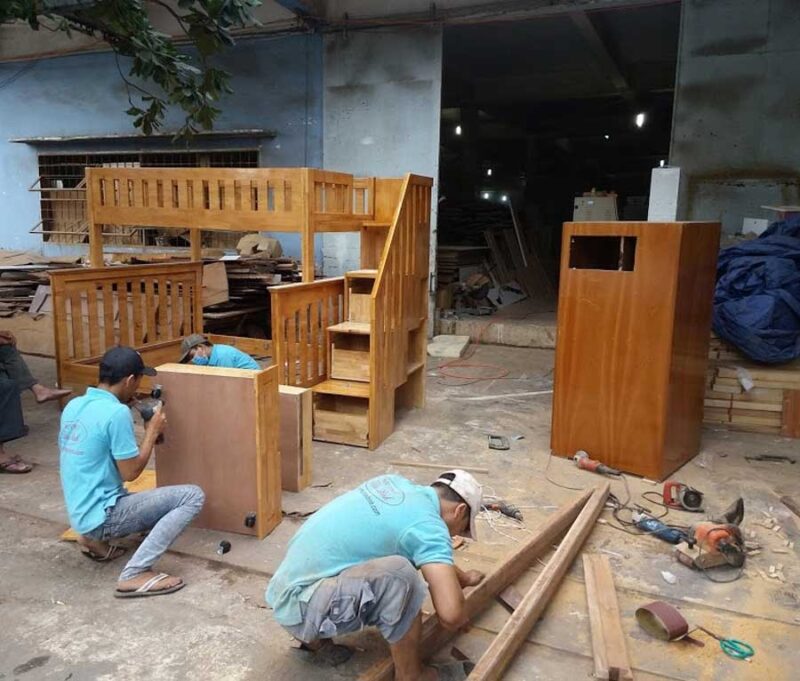 Giường tầng gỗ cao su MS : 9080 - Giá : 17.500.000đ - Ảnh 3