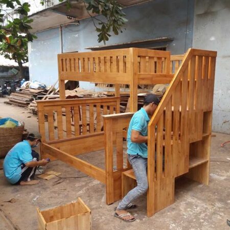 Giường tầng gỗ cao su MS : 9080 - Giá : 17.500.000đ