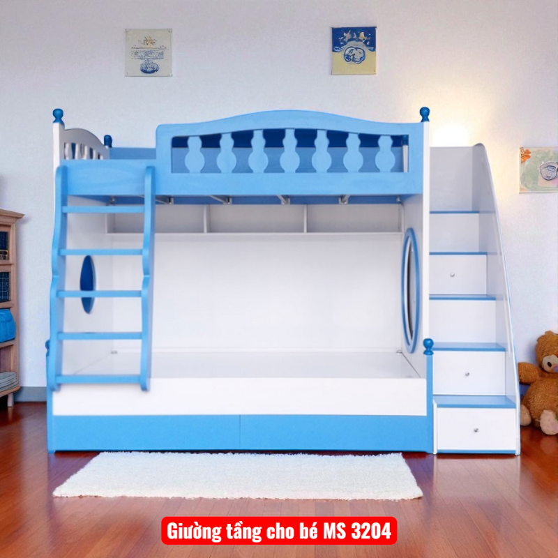 Giường tầng mdf MS 3204 12 Giường tầng mdf MS 3204