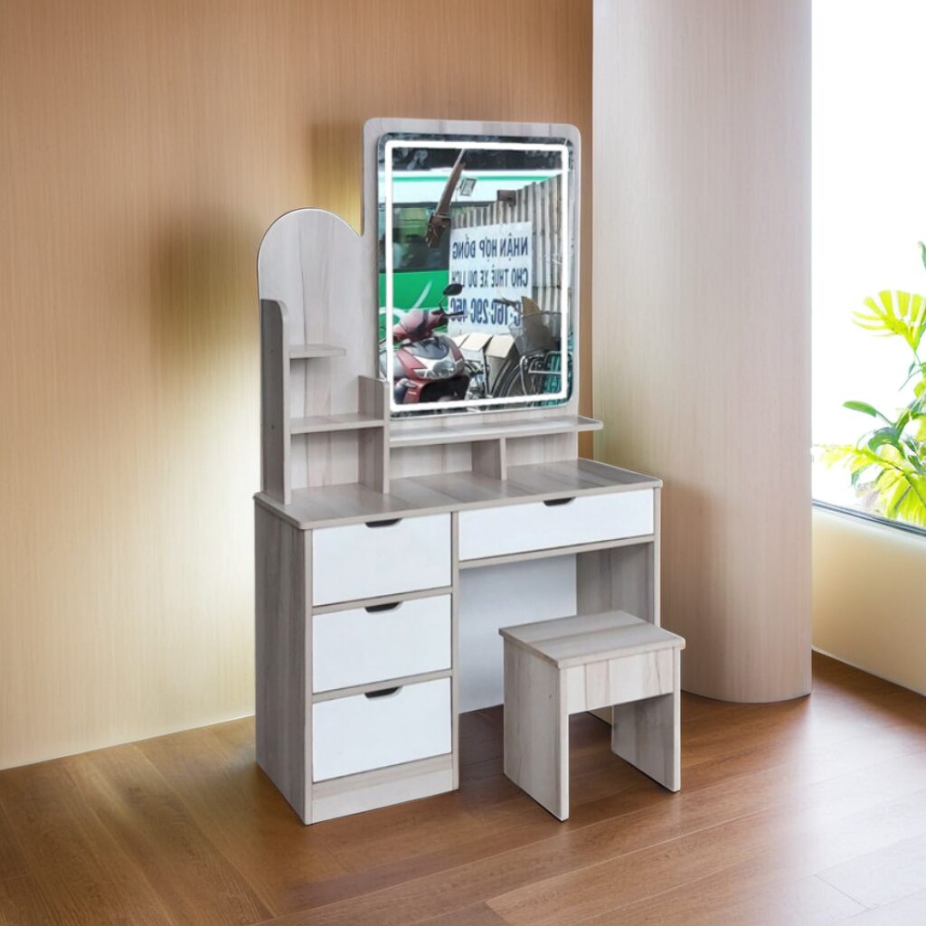 Bàn trang điểm kính đèn cảm ứng MS 2145 2 Bàn trang điểm kính đèn cảm ứng MS 2145 - Ảnh 2