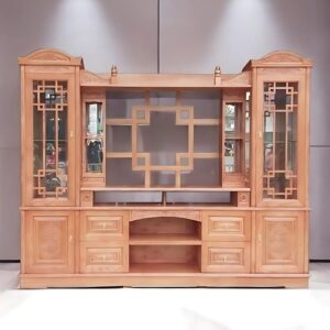 Kệ tivi gỗ kết hợp tủ trang trí MS 2747