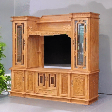 Kệ tivi gỗ gõ đỏ kết hợp tủ rượu MS 2737